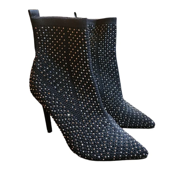 Women's Stiletto Sparkly Boots WIDE - Picture 6 of 7